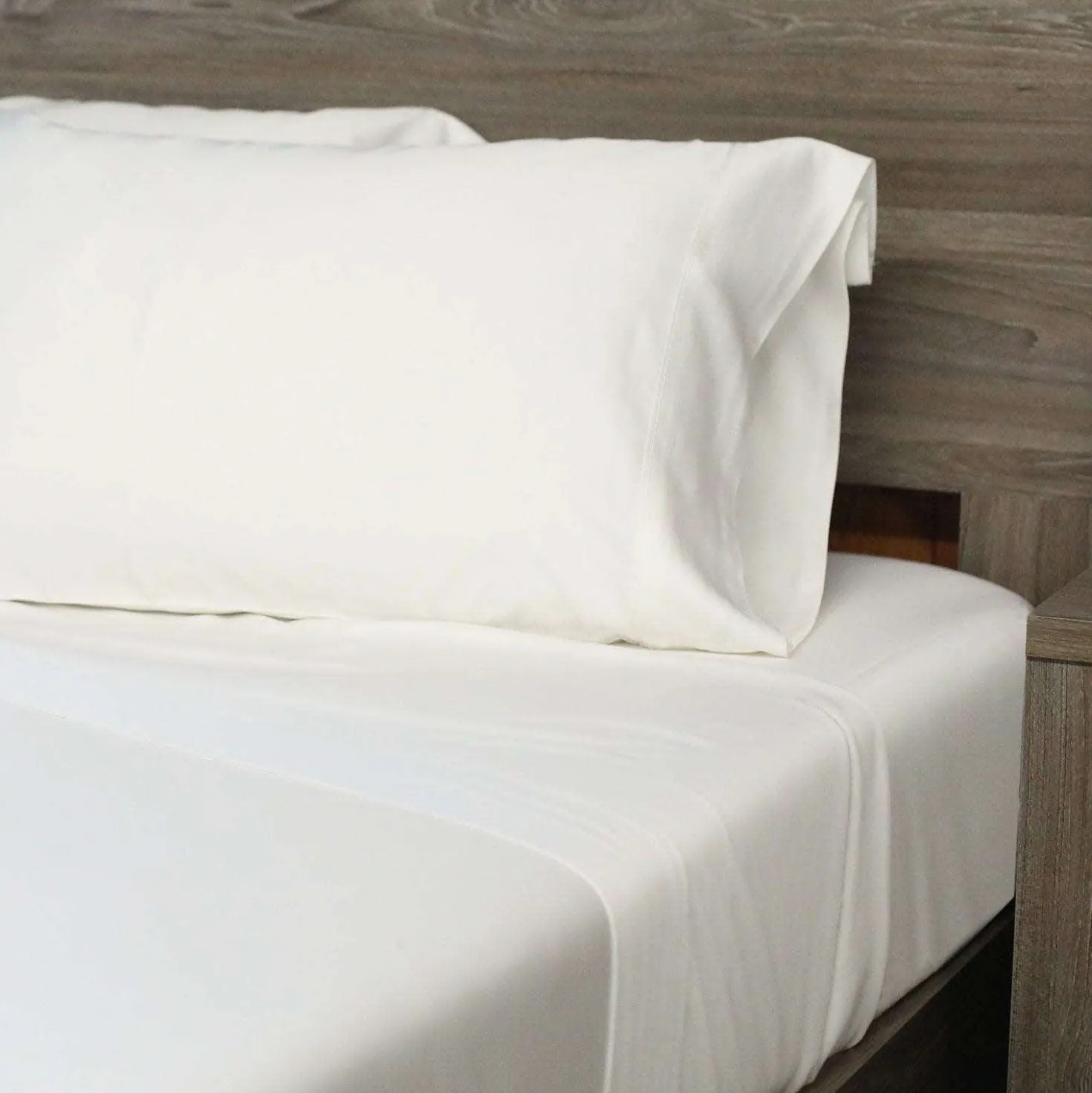 Ensemble de draps queen en bambou - blanc