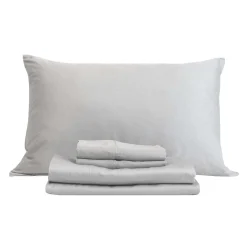 Ensemble de draps simple en bambou - gris ciment