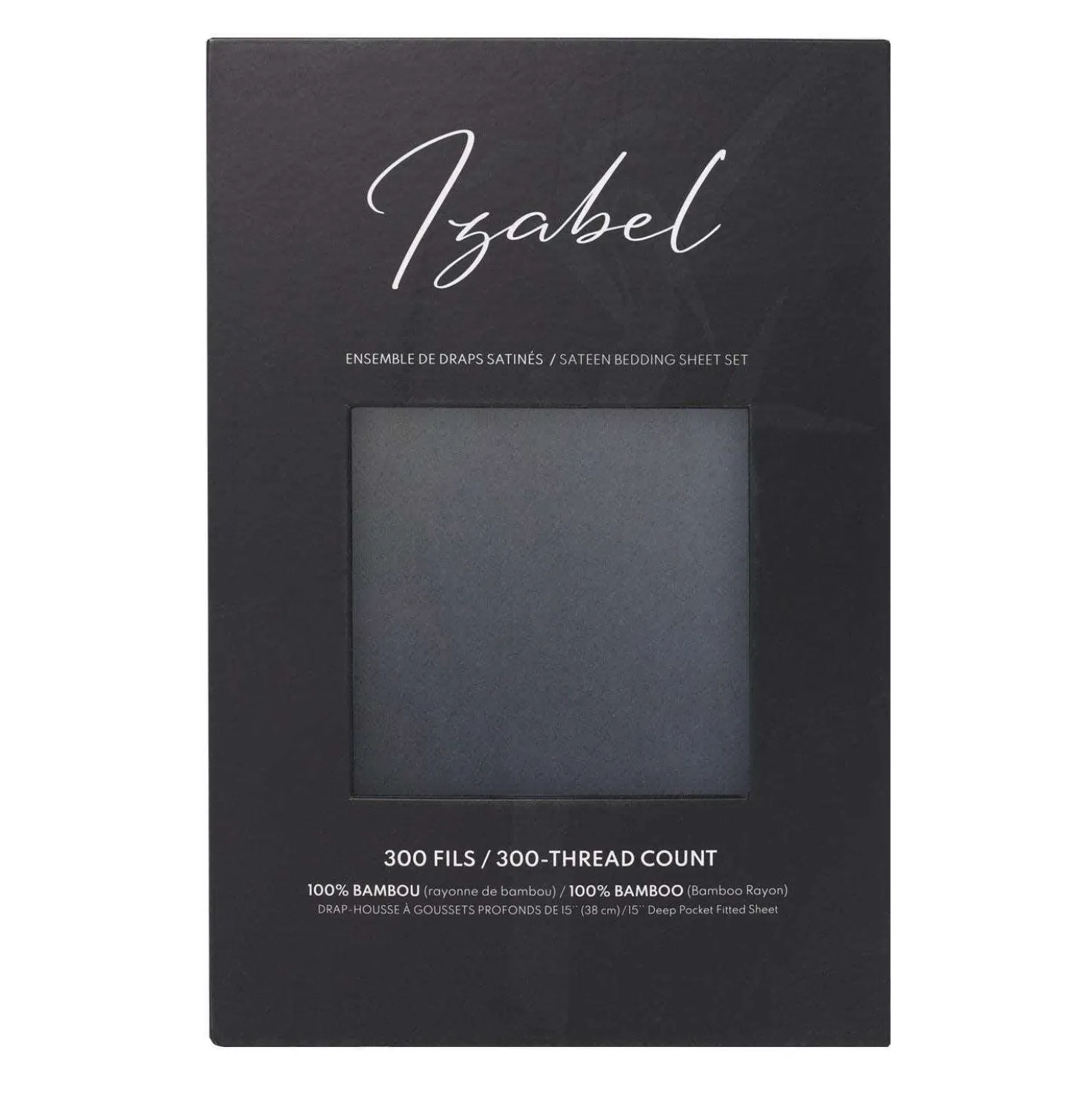 Ensemble de draps simple en bambou - gris charbon