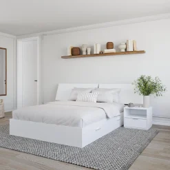 Ensemble grand lit avec rangement (60