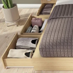 Ensemble grand lit avec rangement 6 tiroirs (60