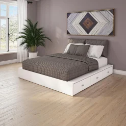 Ensemble grand lit avec rangement 6 tiroirs (60
