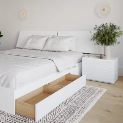 Ensemble grand lit avec rangement (60