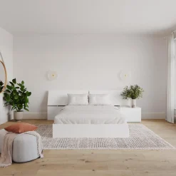 Ensemble grand lit avec rangement (60