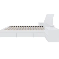 Ensemble grand lit avec rangement 3 tiroirs (60