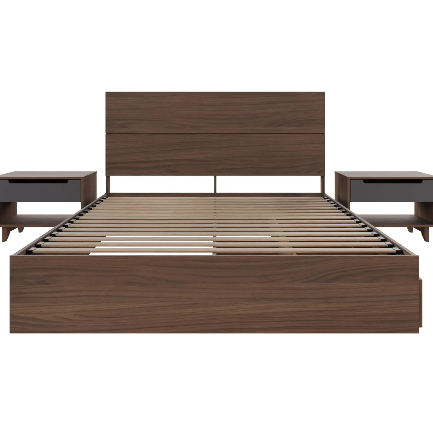 Ensemble grand lit avec rangement 3 tiroirs (60") - 4 mcx - Nexera