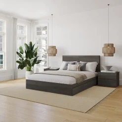 Ensemble grand lit avec rangement (60