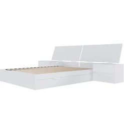 Ensemble grand lit avec rangement 2 tiroirs (60") - 4 mcx - Nexera