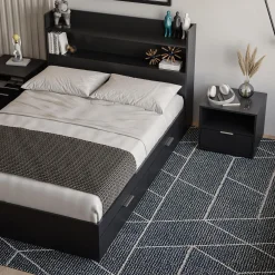 Ensemble lit double avec rangement (54