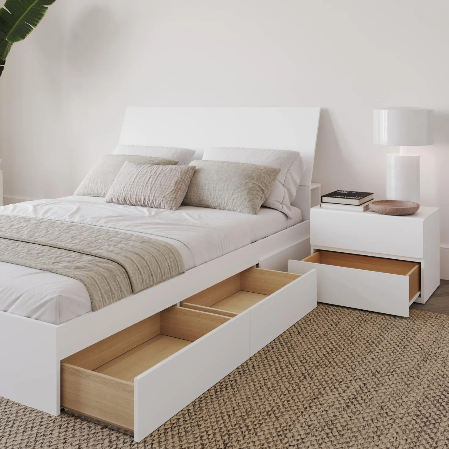 Ensemble lit double avec rangement (54") - 3mcx - Nexera