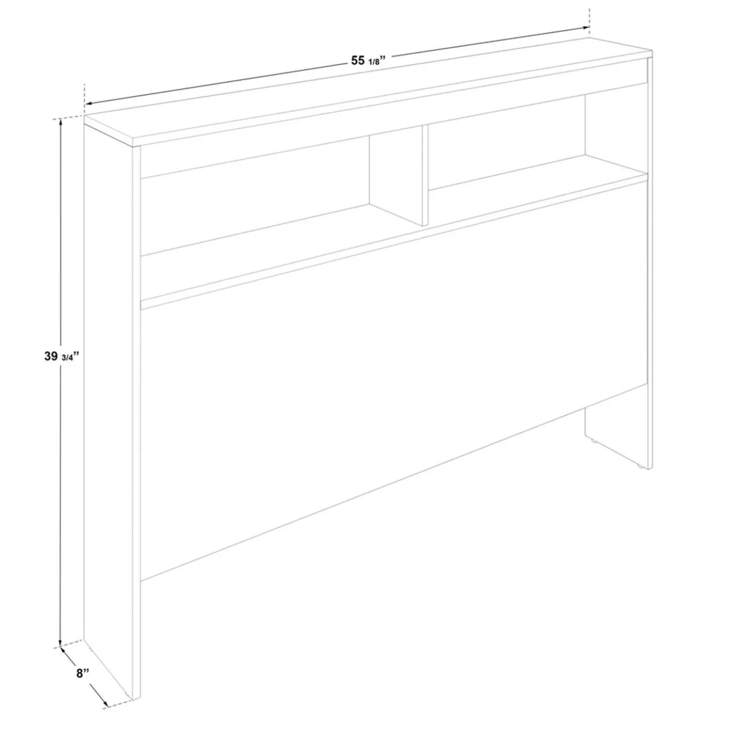 Ensemble lit double avec rangement 6 tiroirs, tête de lit et table de chevet (54")