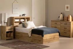 Ensemble lit plateforme avec rangement (54