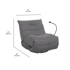 Fauteuil berçant inclinable avec support à cellulaire - gris