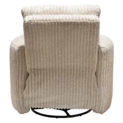 Fauteuil berçant pivotant inclinable en velours côtelé - beige