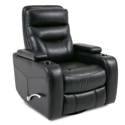 Fauteuil berçant pivotant inclinable avec rangement - noir