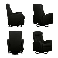 Fauteuil berçant pivotant inclinable - noir