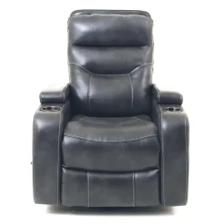 Fauteuil berçant pivotant inclinable avec rangement - gris