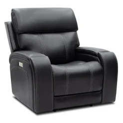 Fauteuil inclinable électrique avec appui-tête ajustable, commandes rétractables et système de son immersif