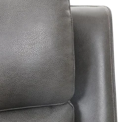 Fauteuil inclinable électrique en cuir avec appui-tête ajustable - gris
