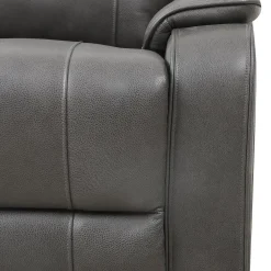 Fauteuil inclinable électrique en cuir avec appui-tête ajustable - gris