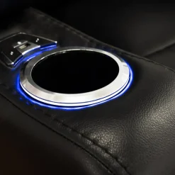Fauteuil inclinable électrique avec rangement, porte-gobelets et éclairage DEL - noir
