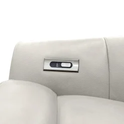 Fauteuil inclinable pivotant électrique en cuir avec système audio intégré - beige