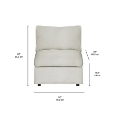 Fauteuil modulaire sans bras - beige