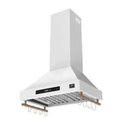 FORNO Hotte murale 30" Cheminée Blanc 29.3" , 375 PI3/MIN-FRHWM5503-30