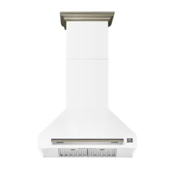 FORNO Hotte murale 30po Cheminée Blanc 30" , 600 PI3/MIN-FRHWM5095-30
