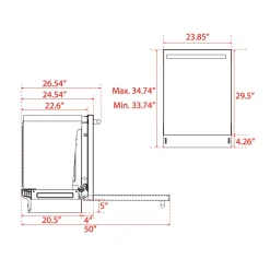 FORNO Lave-vaisselle Encastré Noir 24