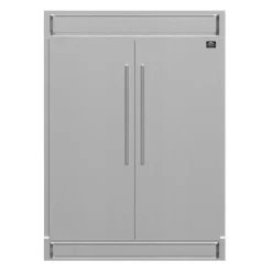 FORNO Réfrigérateur/Congélateur convertible 27,2 pi3 60 po Inox Côte à côte - FFFFD1722-60