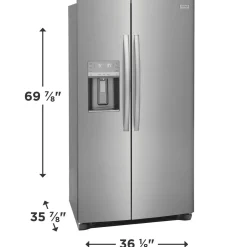 FRIGIDAIRE GALLERY Réfrigérateur 25,6 pi3 36 po Inox Côte à côte - GRSS2652AF