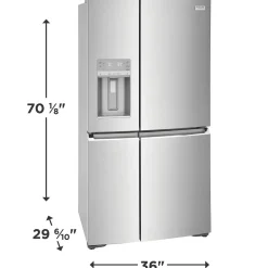 FRIGIDAIRE GALLERY Réfrigérateur 22,1 pi3 36 po Inox Congélateur en bas, Portes françaises - GRQC2255BF