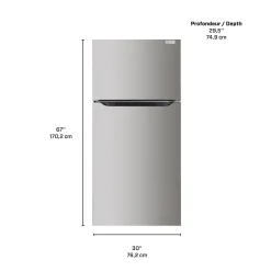 FRIGIDAIRE Réfrigérateur 18 pi3 30 po Inox Congélateur en haut - FRTE1835AV