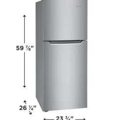 FRIGIDAIRE Réfrigérateur 10,1 pi3 24 po Inox Congélateur en haut - FFET1022UV