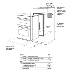 GE Combiné four - micro-ondes encastré 30 po Acier inoxydable29.75