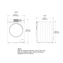 GE Laveuse sécheuse 2 en 1, Blanc, 24'', Chargement frontal - GFQ14ESSNWW