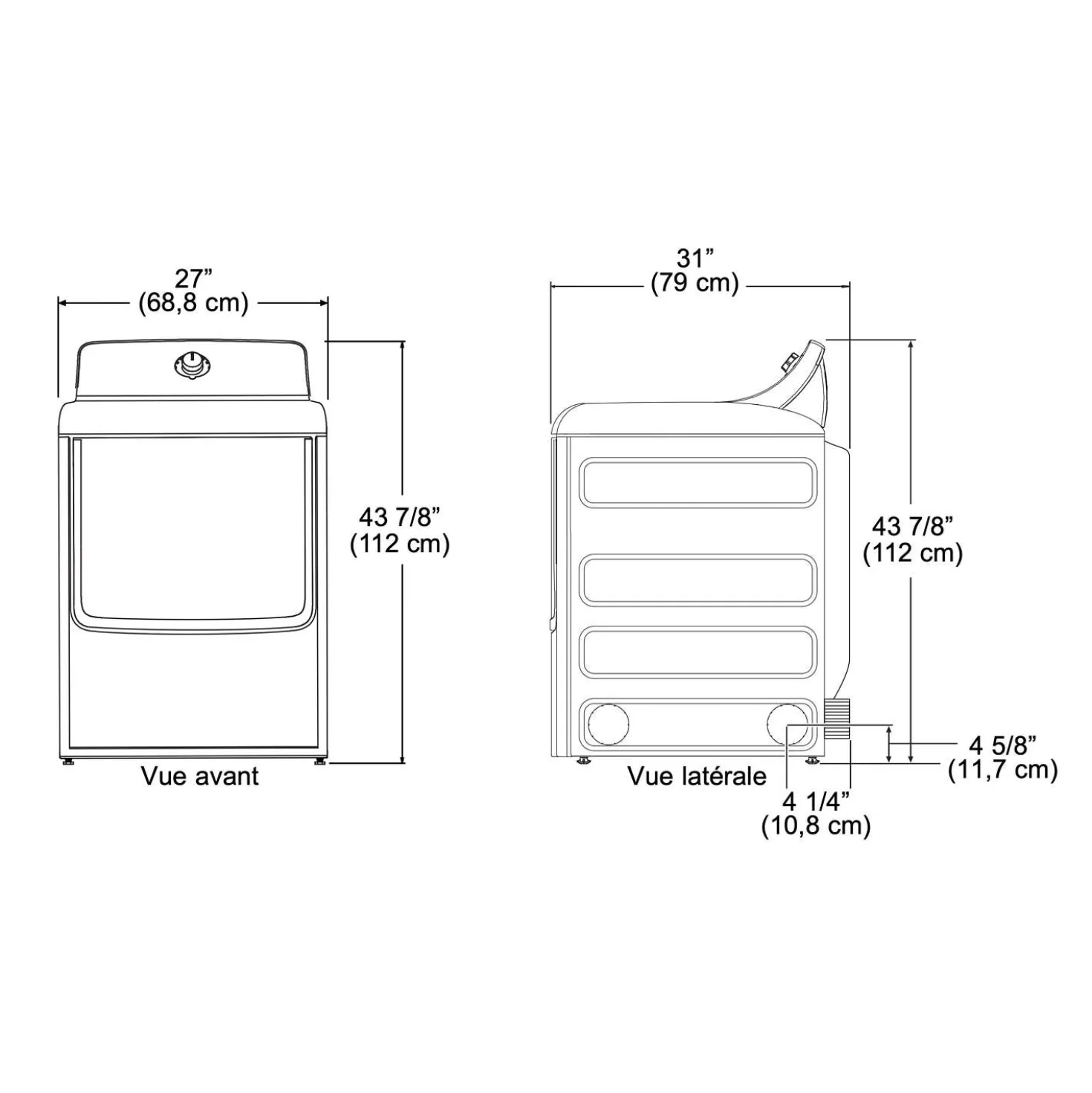 GE Profile Ensemble laveuse sécheuse, Gris, Chargement par le haut