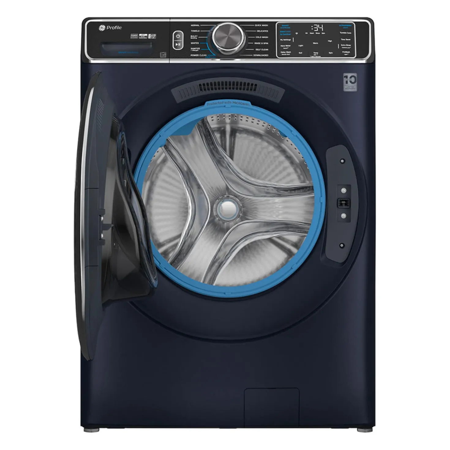 GE Profile Ensemble laveuse sécheuse, Bleu saphire, Chargement frontal