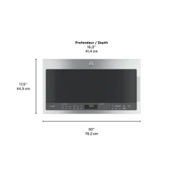 GE Profile Micro-ondes/hotte 2,1 pi3, Acier inoxydable, 30