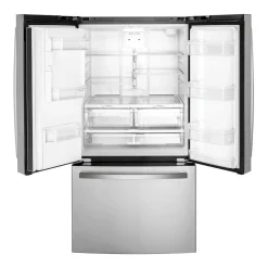 GE Réfrigérateur 25,6 pi3 36 po Acier inoxydable Congélateur en bas, Portes françaises - GFE26JYMFS