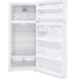 GE Réfrigérateur 17,5 pi3 28 po Blanc Congélateur en haut - GTE18DTNRWW