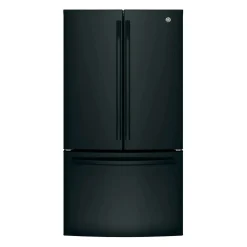 GE Réfrigérateur 27 pi3 36 po Noir Congélateur en bas, Portes françaises - GNE27JGMBB