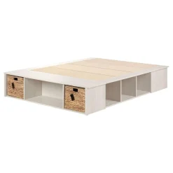 Grand lit avec paniers de rangement (60