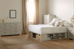 Grand lit avec paniers de rangement (60