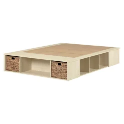 Grand lit avec paniers de rangement (60