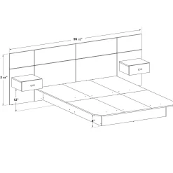 Grand lit avec panneaux et tables de chevet (60