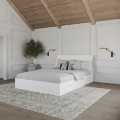 Grand lit avec rangement 2 tiroirs et tête de lit (60