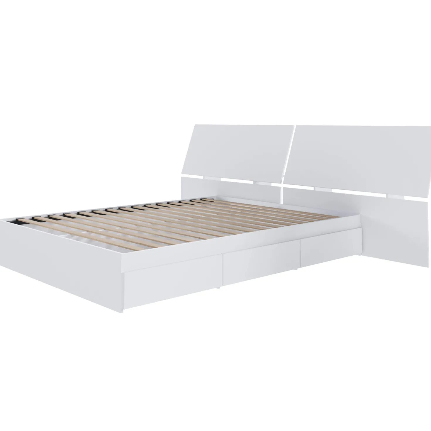 Grand lit avec rangement 3 tiroirs (60") - Nexera