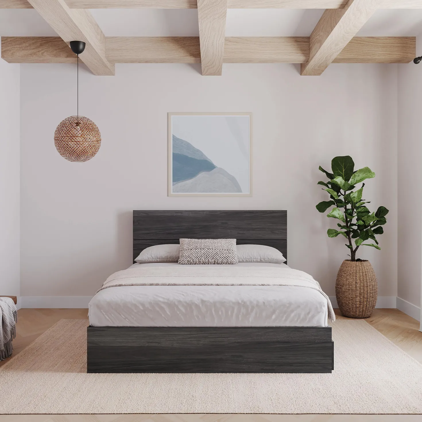 Grand lit avec rangement 3 tiroirs (60") - Nexera